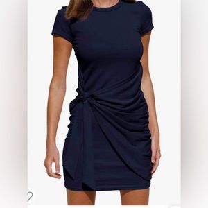 Ruched Tie-Waist T-Shirt Dress